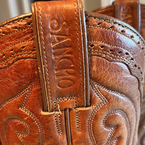 Vintage Authentic Genuine Leather Leather Sancho Cowgirl Boots Tan Size 36 - Picture 2 of 7
